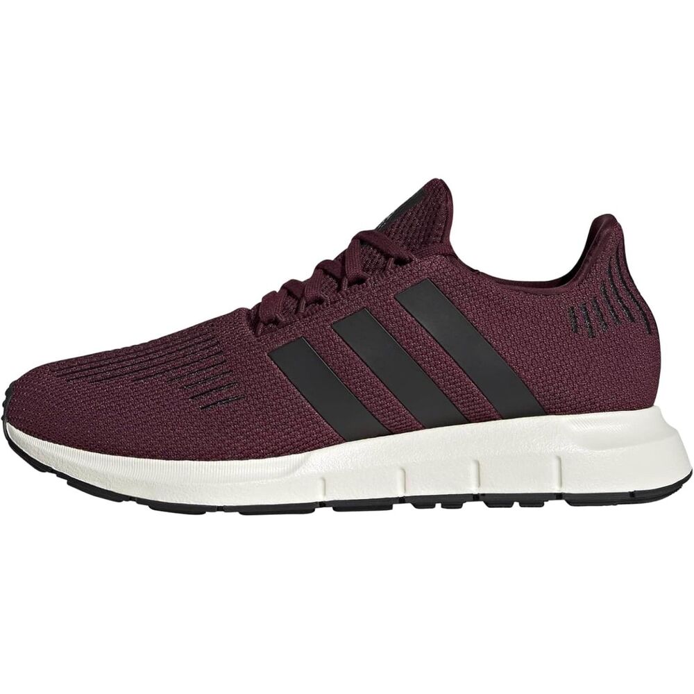 Men's Maroon/Black Lace Up Closed Toe Rubber Sole Casual Running Sneakers